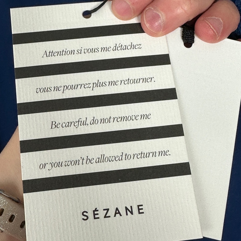 Sezane 100% Silk Cassy Dress Blue Size 40 French US 8 Lace Minimalist Shift NWT - Picture 8 of 16
